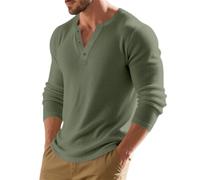 Men's Long Sleeves T-Shirt Classic Trend Casual Basic Shirt Lightweight Comfortable Breathable Solid Color T-Shirts M-Light Green M