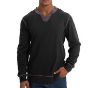 Men's Long Sleeves T-Shirt Lightweight Comfortable Breathable Fashion T-Shirts Classic Trend Casual Basic Shirt A-Black M