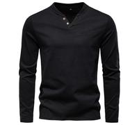 Men's Long Sleeves T-Shirt Lightweight Comfortable Breathable Fashion T-Shirts Classic Trend Casual Basic Shirt G-Black XXL