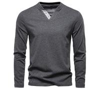 Men's Long Sleeves T-Shirt Lightweight Comfortable Breathable Fashion T-Shirts Classic Trend Casual Basic Shirt M-Dark Grey S