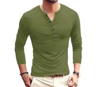 Men's Long Sleeves T-Shirt Lightweight Comfortable Fashion Basic Shirt Classic Trend Casual Solid Color T-Shirts P-Army Green XL