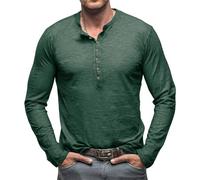 Men's Long Sleeves T-Shirt Lightweight Comfortable Fashion Basic Shirt Classic Trend Casual Solid Color T-Shirts E-Green S