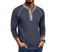 Men's Long Sleeves T-Shirt Lightweight Comfortable Fashion Solid Color T-Shirts Classic Trend Casual Basic Shirt T-Dark Blue XL