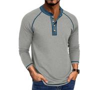 Men's Long Sleeves T-Shirt Lightweight Comfortable Fashion Solid Color T-Shirts Classic Trend Casual Basic Shirt N-Light Grey M