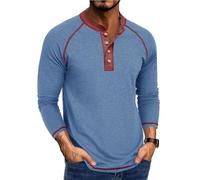 Men's Long Sleeves T-Shirt Lightweight Comfortable Fashion Solid Color T-Shirts Classic Trend Casual Basic Shirt P-Light Blue XL