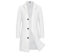 Mens Long Trench Coat UK Sale Winter Jackets Coat Wool Coat Mid Length Trench Coats Slim Fit Notched Stand Collar Overcoat Wool & Cashmere Warm Winter Mod Coat Casual Outdoor Business Coat