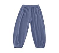 Men's Long Trousers, Breathable, Quick-Drying Children's Trousers, Unisex, Loose Elastic Waist, Cuffs at the Ankles, Boys Trousers 98, blue, 2-3 Years