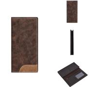 Men's Long Wallet, Men's Long Leather Wallet Large Wallet with Coin Compartment & RFID Protection, Wallet Card Case, Small, Men's Wallet, 10 Compartments for Credit Card Holder, Coffee