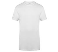 Mens Longline T Shirt with Dipped Hem Casual Short Sleeve Round Neck Cotton Tee