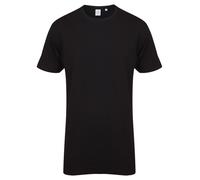 Mens Longline T Shirt with Dipped Hem Casual Short Sleeve Round Neck Cotton Tee