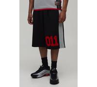 Men's Loopback Netted Panel 011 Jersey Jort | Black | Size 4X-Large | BOOHOOMAN