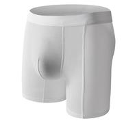 Mens Loose Fit Boxers,Men's underwear for daily wear with breathable ice silk fabric quick drying sports briefs for versatile comfort and all-season support on platform UK (White, XL)