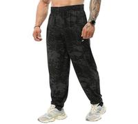 Men's Loose Fit Sweatpants with Pockets, Baggy Gym Pants Four Season Exercise Track Pants, Black, Large