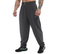 Men's Loose Fit Sweatpants with Pockets, Breathable Lifestyle Gym Muscle Pants, Plus Size Track Pants, Antra-checkered, X-Large
