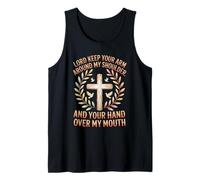 Mens Lord Keep Your Arm Faith Praying Cross Christian Bible Verse Tank Top