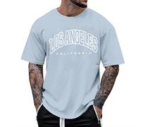 Men's Los Angeles California Graphic T-Shirt Oversized Men's Short Sleeve Crew Neck Loose Top Basic Vintage Clothes Gym T-Shirt Leisure Oversize Fit Sweatshirt Top Loose Summer Outfit
