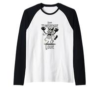 Mens Louie - Cool Boy Name with Cute Devil - Born to Misbehave Raglan Baseball Tee
