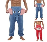 Mens Lounge Pants A Funny Elephant Boxer Novelty Shorts Humorous Underwear Prank Gift for Men Animal Themed Boxer Pants Elephant Will Ring Pants Play Strange Pajama Pants Nightwear Loungewear Pajama…