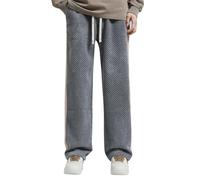 Mens Lounge Pants Solid Casual Trousers Loose Plus Size Trouser Beach Pockets Pant Comfy Wide Leg Pants Lightweight Lounge Pants Baggy Tracksuit Bottoms Elasticated Waist Drawstring Pants XXXL Grey