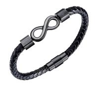 Men's Love Forever Infinity Bracelet, Braided Leather Forever Linked Bracelet, Engraved With Love You Forever Jewelry Gift
