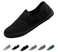 Men's Low Top Trainers, Breathable, Lightweight Canvas Shoes, Comfortable Barefoot Shoes, Running Shoes, Hiking Shoes, Casual Shoes for Walking, Running, Jogging, Fitness, Athletic, Z4 Black, 9 UK
