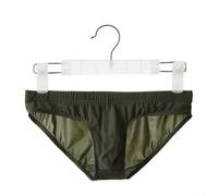 Men's Low Waist Briefs Built with Ice Silk Technology Ultra-Thin 80% Nylon 20% Spandex Breathable Underpants for Daily Use (XL Army Green)