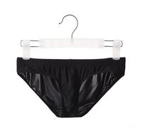 Men's Low Waist Briefs Built with Ice Silk Technology Ultra-Thin 80% Nylon 20% Spandex Breathable Underpants for Daily Use (XL Black)