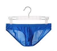 Men's Low Waist Briefs Built with Ice Silk Technology Ultra-Thin 80% Nylon 20% Spandex Breathable Underpants for Daily Use (2XL Blue)