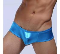 Mens Low Waist U Convex Boxer Briefs Breathable Undershorts for Daily Wear and Vacation (2XL Blue)