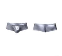 Mens Low Waist U Convex Boxer Briefs Breathable Undershorts for Daily Wear and Vacation (2XL Grey)