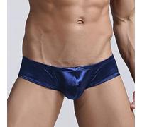 Mens Low Waist U Convex Boxer Briefs Breathable Undershorts for Daily Wear and Vacation (2XL Sapphire)