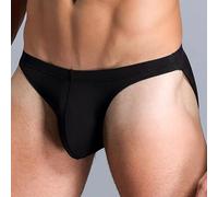 Men's Low-Waist U-Convex Briefs for Men - Breathable 80% Polyamide + 20% Elastane Underwear, Solid Color, Stretch Fit, Comfortable Daily Wear Underpants(2XL Black)