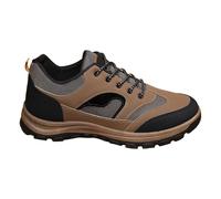 Men's Low Walking Shoes With High Traction Rubber Sole & Durable Leather Upper, Waterproof, Breathable Lightweight Footwear For Outdoors, Hiking & Trekking Non Slip Arch Support Slip On Trainers