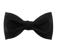 Mens Luxurious Matte Satin Pre-tied Bowtie Solid Bow Ties Various Colors (Black Classic)
