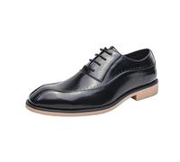 Mens Luxury Breathable Oxford Shoes Business Formal Lace Up Leather Anti Slip Dress Footwear for Party Office Working(Negro,9 UK)