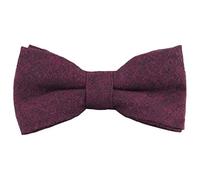 Men's Luxury Cotton Pre-tied and Fully Adjustable Bow Tie (Burgundy) - suitable for formalwear, office, weddings, parties, grooms & groomsmen outfits