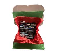 Men's Luxury Gift Box Set, 12 Pairs Striped Socks, Size 6-11, Christmas Hamper with Red Bow