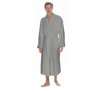 Men's Luxury Hotel Robe by Boca Terry, Microfiber Spa & Resort Bath Robe, Grey, Medium