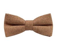 Men's Luxury Wool Pre-tied and Fully Adjustable Bow Tie (Camel Tan) - suitable for formalwear, office, weddings, parties, grooms & groomsmen outfits