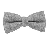Men's Luxury Wool Pre-tied and Fully Adjustable Bow Tie (Grey) - suitable for formalwear, office, weddings, parties, grooms & groomsmen outfits