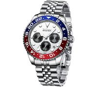 Mens Luxury Wrist Watches Luminous Chronograph Analog Quartz Stainless Steel Fashion Waterproof Watch, White, Men's standard, Japanese