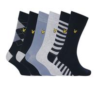 Men's Lyle And Scott 6 Pack of Mixed Dress Socks in Multicolour