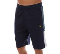 Men's Lyle And Scott Fly Fleece Colour Block Shorts in Blue