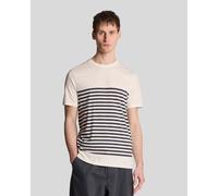 Men's Lyle And Scott Linen Blend Breton Stripe T-Shirt in White