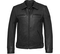 Mens Lynch Antique Vintage Classic Leather Jackets - Brown, Red and Black Leather Jacket (UK, Alpha, XXL, Regular, Regular, Black)