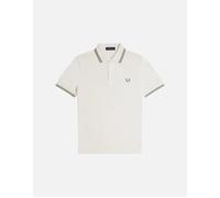 Men's M3600 Twin Tipped Fred Perry Polo - Light Ecru/Olive Mint - Cream - Size: 36