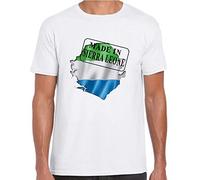Mens Made in Sierra Leone T Shirt - Flag and Map, Country, Gift, Tee