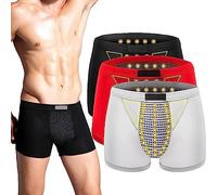 Men's Magnetic Underwear for Prostate Health Care Inner Pants Energy Field Therapy Boxer Briefs (Color : 3pcs, Size : XXL)