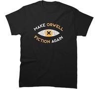 Mens Make Birthday Orwell Cotton Fiction Tee Again Graphic Sleeve Unisex T-Shirt for Friends Mothers Day Multicolor(X-Large)