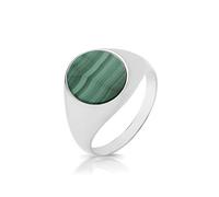 Mens Malachite Signet Ring 925 Sterling Silver, Sizes O-Z (W)